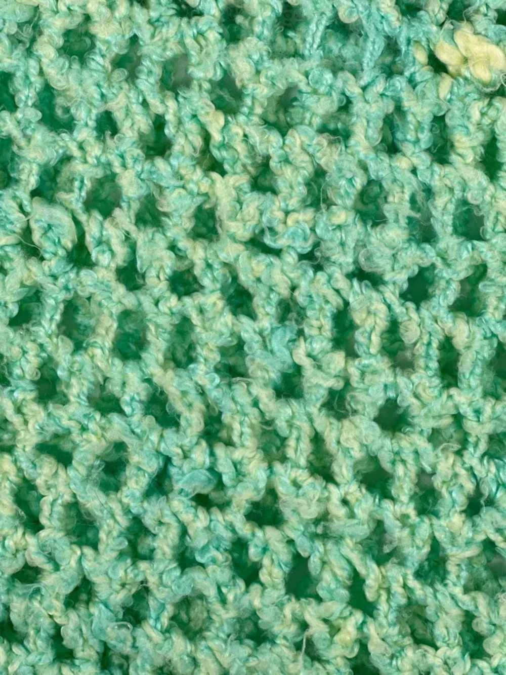Handmade Mint Green Crochet Afghan Throw 46x44 Grandma Loves Me